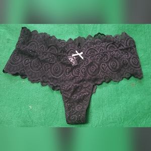 Ladies Black Lace Cheekies Lingerie Intimate Underwear Sexy Panties Size XL.